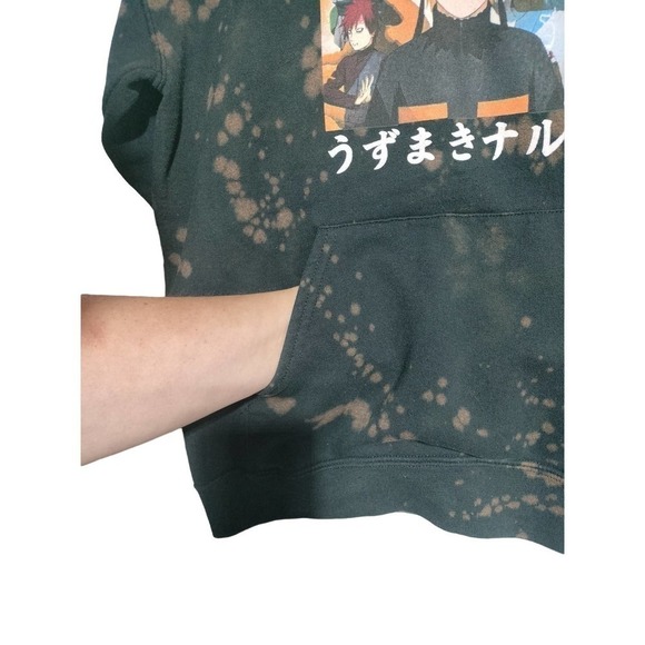 Naruto VINTAGE Y2K black bleached hoodie over sized men's medium - Picture 3 of 6